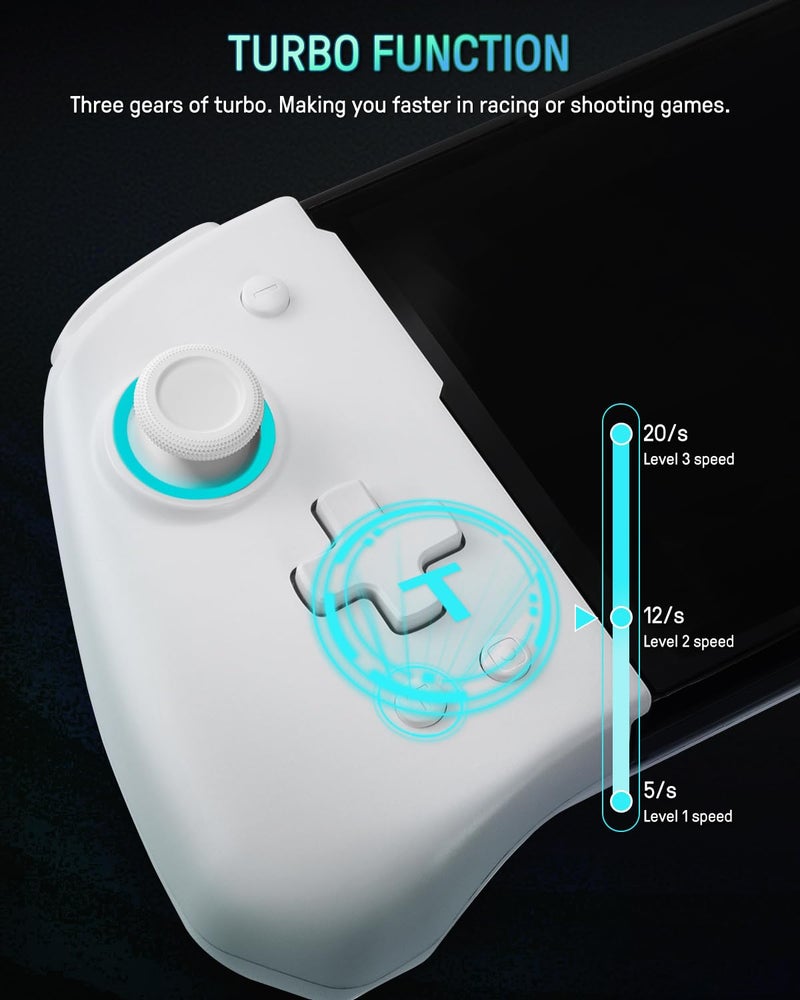FUNLAB Switch Joypad Controllers for Nintendo Switch/OLED Joycon Replacement, Customizable Switch handheld Controller with Hall Effect Joysticks, Luminous One-Piece Controles Joypad Controller - 7 LED Colors - Image 3